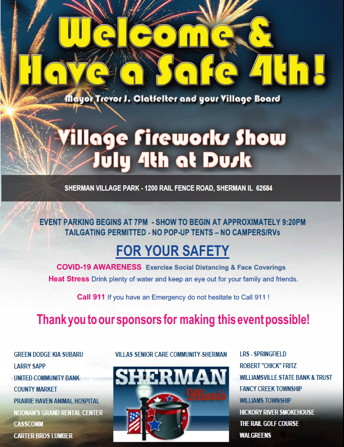 July 4th Fireworks Village of Sherman